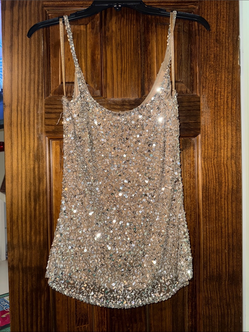 Luisa Spagnoli Sequin Embellished Beige Tank Top